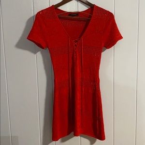 Olivaceous Red mini dress.